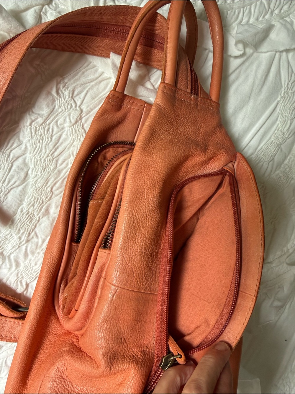 We The Free Burnt Orange Leather Crossbody Sling.NWOT. - Picture 2 of 7
